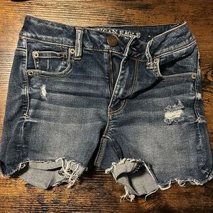 American Eagle distressed torn ripped shorts size 0 super stretch